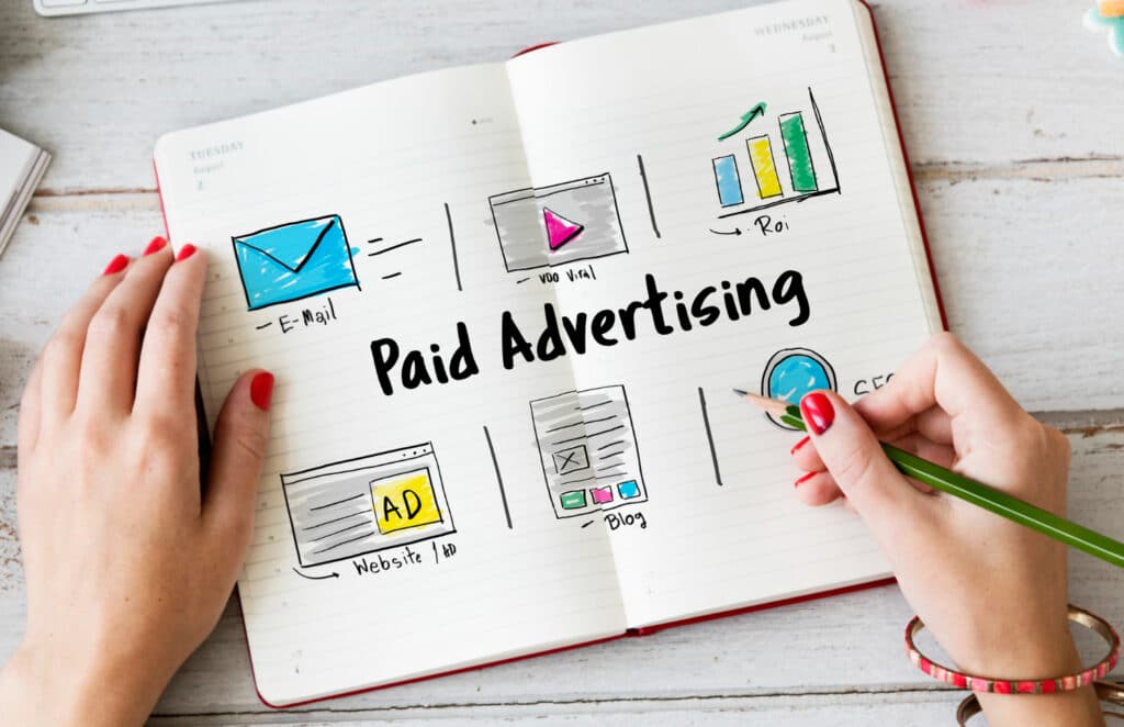 Image illustrating steps to obtain paid advertising services for effective marketing strategies.