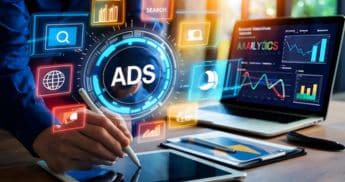 Infographic illustrating steps to create a successful ad campaign, focusing on analysis and improvement strategies.